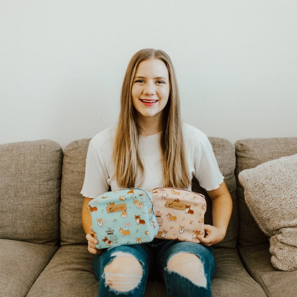 Waterproof Plaid Cube Makeup Cosmetic Bag - Picture 4 of 9